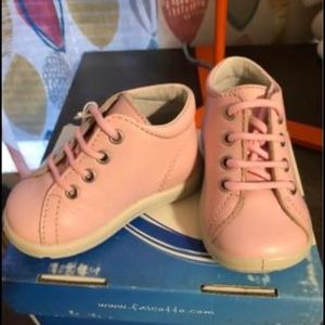 Falcotto pink leather baby shoes size 17 EU